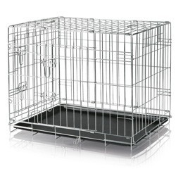 TRIXIE Transport-Gitter-Box silber, Gr. M, Maße: ca. 78 x 62 x 55 cm