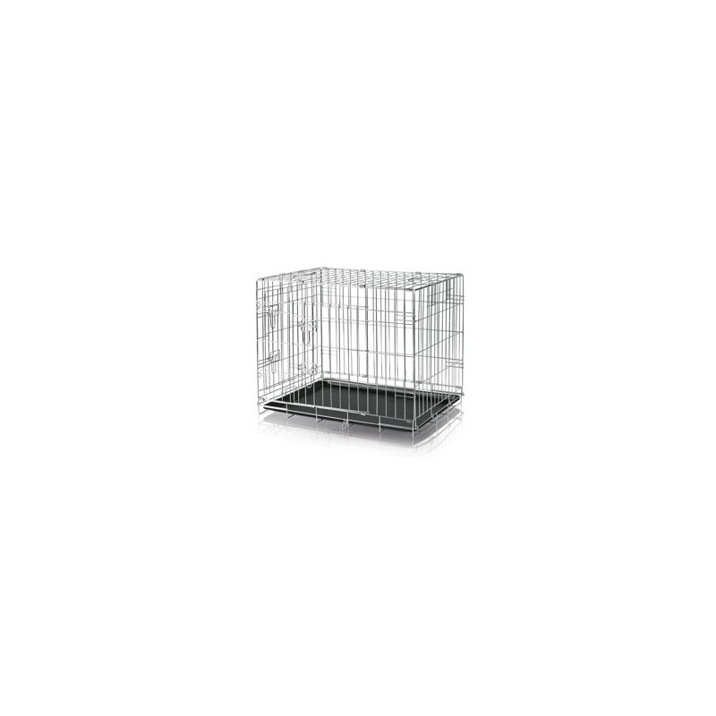 TRIXIE Transport-Gitter-Box silber, Gr. M, Maße: ca. 78 x 62 x 55 cm
