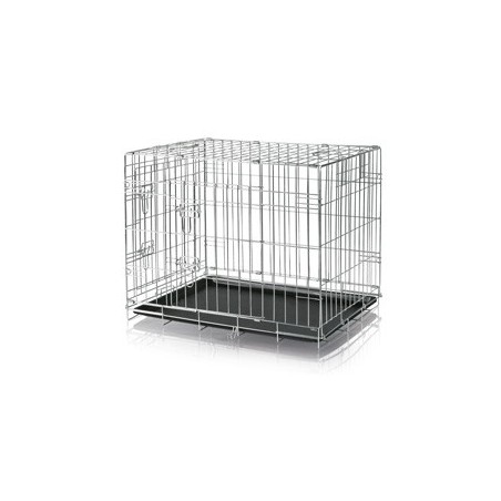 TRIXIE Transport-Gitter-Box silber, Gr. M, Maße: ca. 78 x 62 x 55 cm