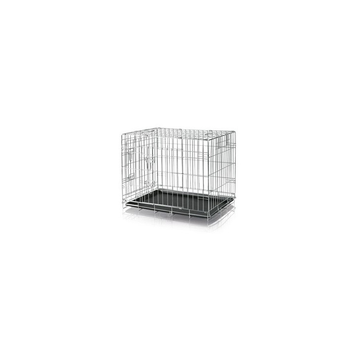 TRIXIE Transport-Gitter-Box silber, Gr. M, Maße: ca. 78 x 62 x 55 cm