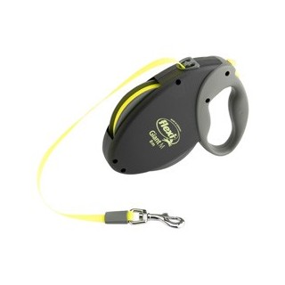 flexi Hundeleine Giant Gurt schwarz-neongelb, Gr. M, Länge: ca. 8 m