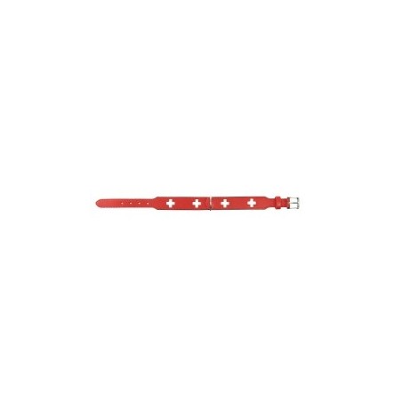 HUNTER Halsung Swiss rot/schwarz, Gr. 32, Breite: ca. 26 mm, Halsweite: ca. 24 - 28,5 cm