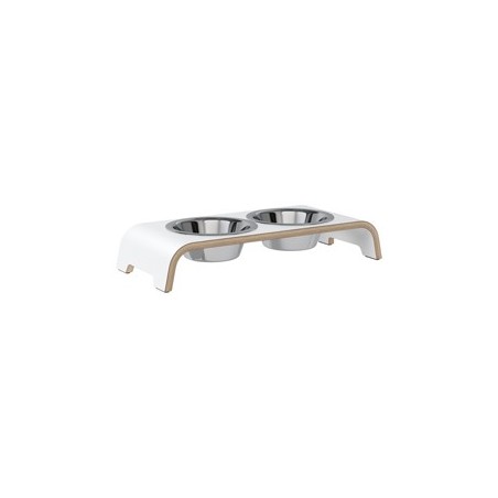 dogBar® Hundebar Beech Wood weiß, Gr. S-Large, Maße: ca. 40 x 17 x 9,5 cm, Durchmesser:  ca. 145 mm