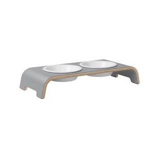 dogBar® Hundebar Wooden grey, Gr. S-Large, Maße: ca. 40 x 17 x 9,5 cm, Durchmesser:  ca. 138 mm