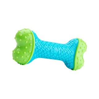 KONG Wurfspielzeug Core Strength Bone grün-blau, Länge: ca. 18 cm