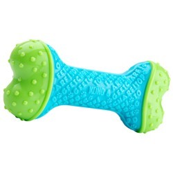KONG Wurfspielzeug Core Strength Bone grün-blau, Länge: ca. 18 cm