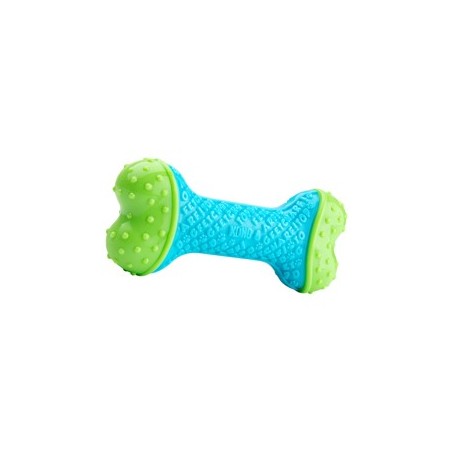 KONG Wurfspielzeug Core Strength Bone grün-blau, Länge: ca. 18 cm