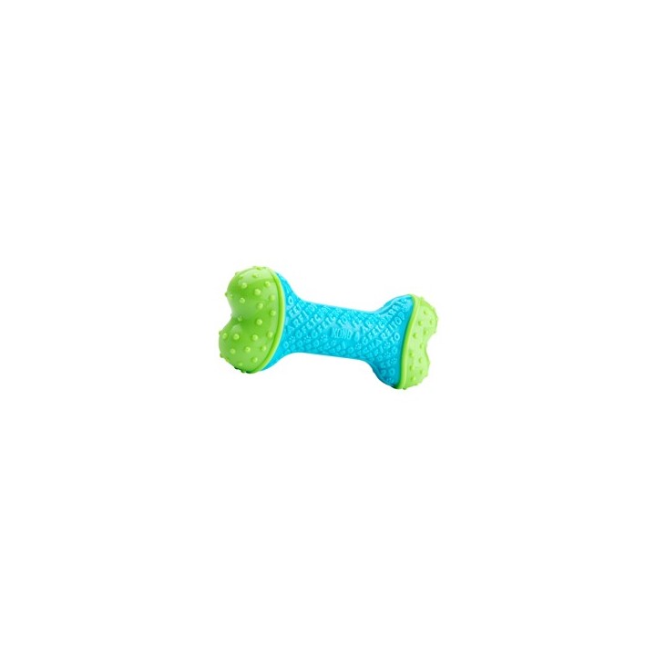 KONG Wurfspielzeug Core Strength Bone grün-blau, Länge: ca. 18 cm