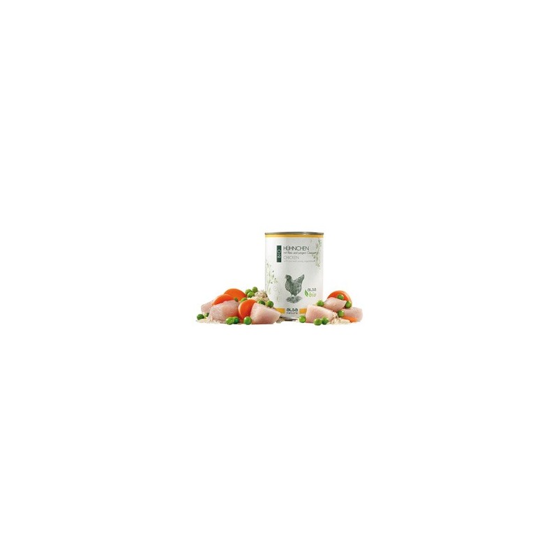 alsa-nature BIO Hühnchen mit Reis und jungem Gemüse, Anzahl: 400 g, 400 g, Hundefutter nass