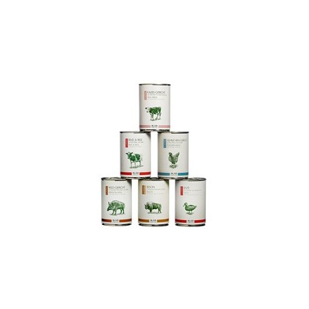 alsa-nature Classic Dosen-Menü-Mix 2, Anzahl: 6 x 400 g, 400 g, Hundefutter nass