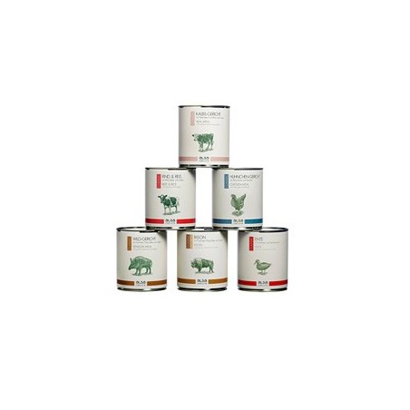 alsa-nature Classic Dosen-Menü-Mix 2, Anzahl: 6 x 800 g, 800 g, Hundefutter nass