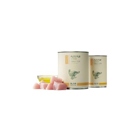 alsa-nature SINGLE Pute pur, Anzahl: 400 g, 400 g, Hundefutter nass