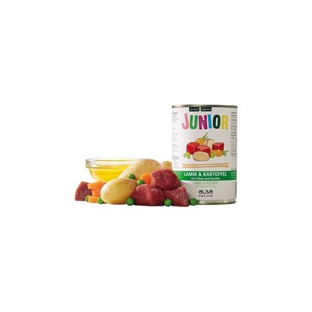alsa-nature JUNIOR Lamm mit Kartoffel, Erbse & Karotte, Anzahl: 400 g, 400 g, Hundefutter nass