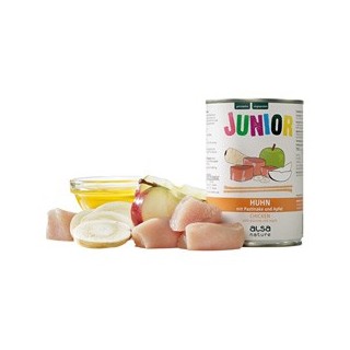 alsa-nature JUNIOR Huhn mit Pastinake & Apfel, Anzahl: 400 g, 400 g, Hundefutter nass