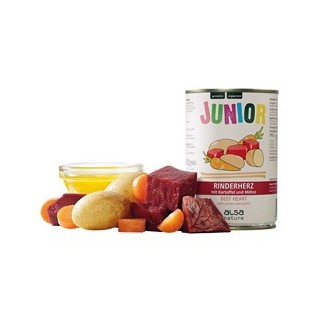 alsa-nature JUNIOR Rinderherz mit Kartoffel & Möhre, Anzahl: 400 g, 400 g, Hundefutter nass