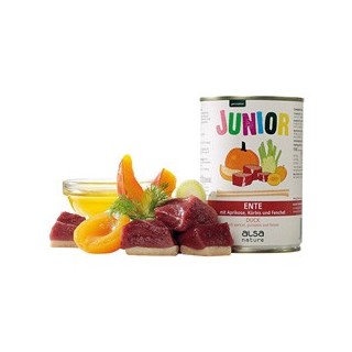 alsa-nature JUNIOR Ente mit Aprikose, Kürbis & Fenchel, Anzahl: 400 g, 400 g, Hundefutter nass