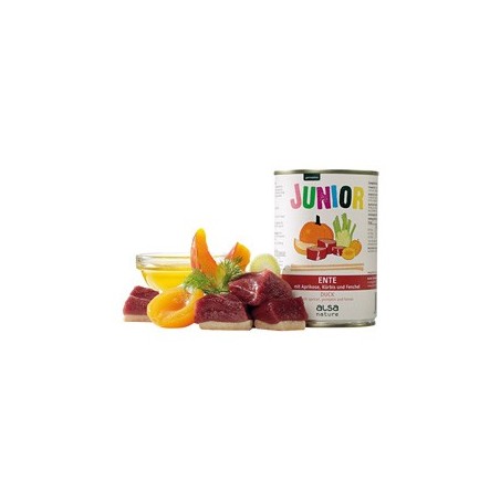 alsa-nature JUNIOR Ente mit Aprikose, Kürbis & Fenchel, Anzahl: 400 g, 400 g, Hundefutter nass