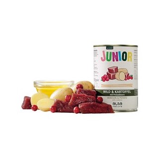 alsa-nature JUNIOR Wild mit Kartoffel & Preiselbeere, Anzahl: 400 g, 400 g, Hundefutter nass