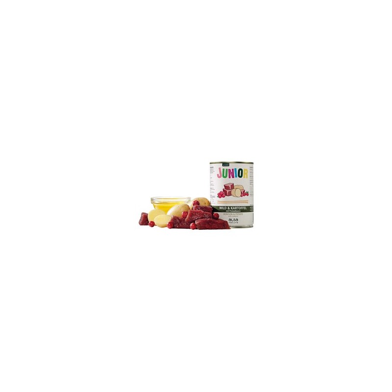 alsa-nature JUNIOR Wild mit Kartoffel & Preiselbeere, Anzahl: 400 g, 400 g, Hundefutter nass