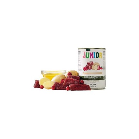 alsa-nature JUNIOR Wild mit Kartoffel & Preiselbeere, Anzahl: 400 g, 400 g, Hundefutter nass