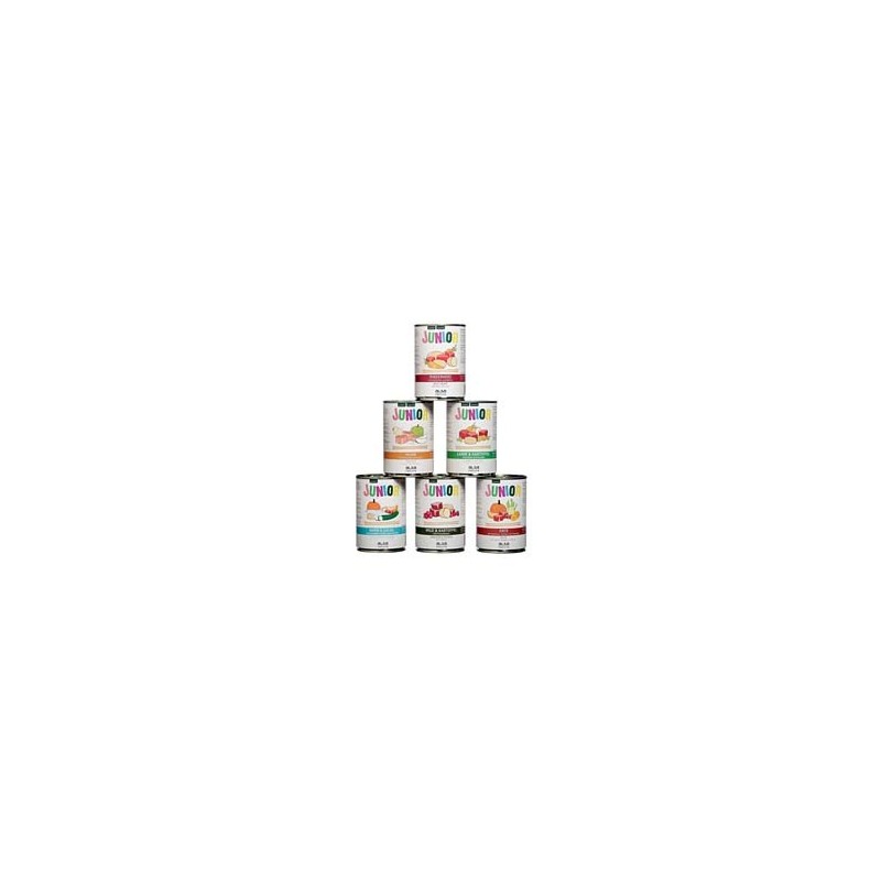 alsa-nature JUNIOR Dosen-Menü-Mix, Anzahl: 6 x 400 g, 400 g, Hundefutter nass