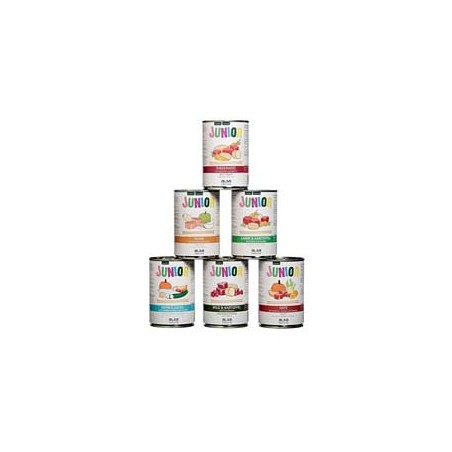 alsa-nature JUNIOR Dosen-Menü-Mix, Anzahl: 6 x 400 g, 400 g, Hundefutter nass