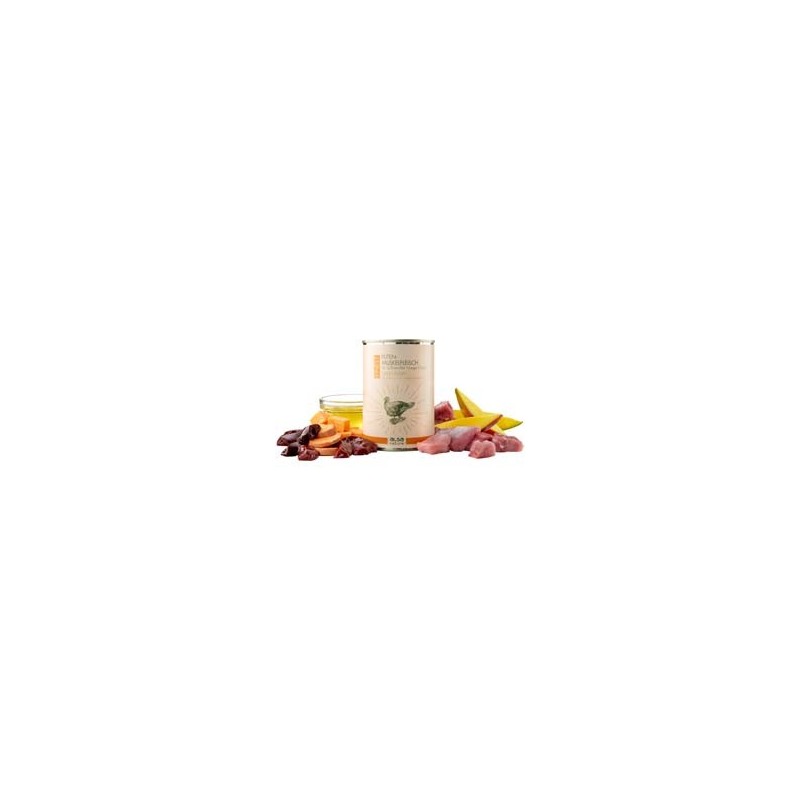 alsa-nature FINEST Puten-Muskelfleisch mit Süßkartoffel, Mango & Leinöl, Anzahl: 400 g, 400 g, Hundefutter nass