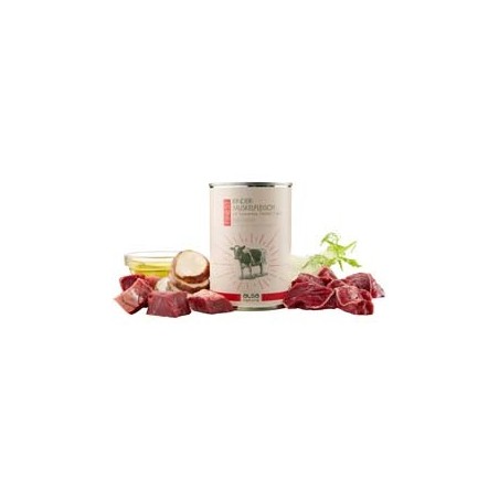 alsa-nature FINEST Rinder-Muskelfleisch mit Topinambur, Fenchel & Leinöl, Anzahl: 400 g, 400 g, Hundefutter nass