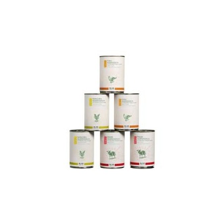 alsa-nature FINEST Muskelfleisch Dosen-Menü-Mix, Anzahl: 6 x 400 g, 400 g, Hundefutter nass