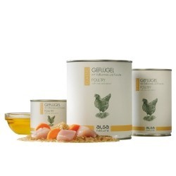alsa-nature Geflügel mit Vollkornreis und Karotte, Anzahl: 400 g, 400 g, Hundefutter nass