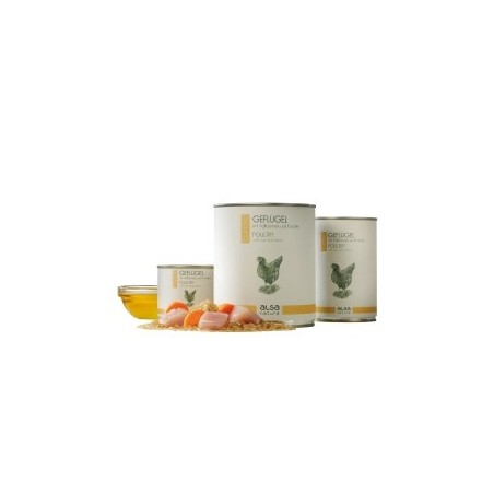 alsa-nature Geflügel mit Vollkornreis und Karotte, Anzahl: 400 g, 400 g, Hundefutter nass