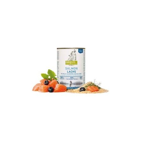 isegrim® RIVER Lachs mit Hirse, Blaubeeren & Wildkräutern, Anzahl: 400 g, 400 g, Hundefutter nass