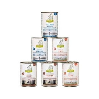 isegrim® Dosen-Menü-Mix, Anzahl: 6 x 400 g, 400 g, Hundefutter nass