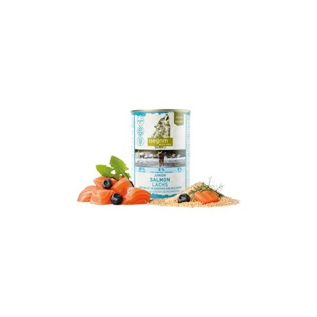 isegrim® Junior RIVER Lachs mit Hirse, Blaubeeren & Wildkräutern, Anzahl: 400 g, 400 g, Hundefutter nass