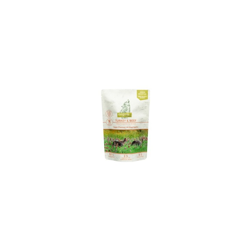 isegrim® Roots Junior MOUNTAIN Truthahn & Rind, Anzahl: 7 x 410 g, 410 g, Hundefutter nass