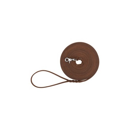 TRIXIE Schleppleine Leather dunkelbraun, Länge: ca. 10 m, Durchmesser:  ca. 8 mm