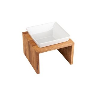 WOLTERS Premium-Napf Meshidai True Wood braun, Gr. S, Maße: ca. 18,5 x 18,5 x 10 cm, Durchmesser:  ca. 13,5 cm