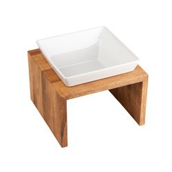 WOLTERS Premium-Napf Meshidai True Wood braun, Gr. S, Maße: ca. 18,5 x 18,5 x 10 cm, Durchmesser:  ca. 13,5 cm