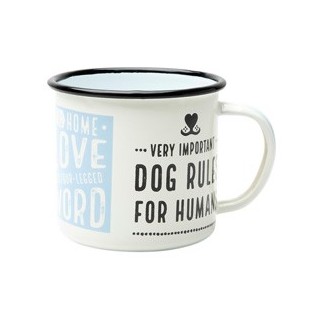 Nostalgic Art Emaille-Becher Dog Rules bunt, Maße: ca. 8 x 8 cm