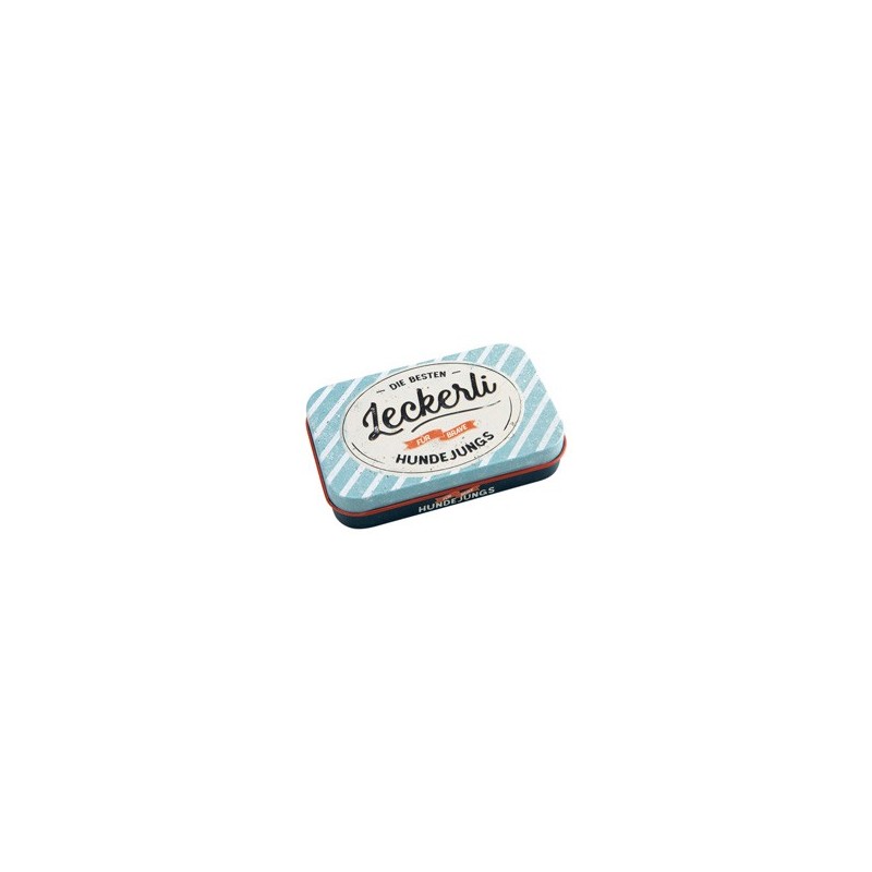Nostalgic Art Leckerli-Dose Hundejungs blau, Maße: ca. 6 x 9,5 x 2 cm