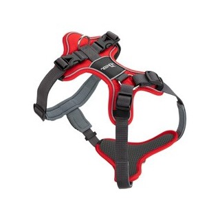 HUNTER Hundegeschirr Divo rot/grau, Gr. XS, Breite: ca. 1,5 cm, Bauchumfang: ca. 34 - 47 cm, Halsumfang: ca. 19 - 32 cm