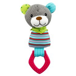 TRIXIE Welpen-Kauspielzeug Zahnpflege-Bärchen bunt, Länge: ca. 23 cm