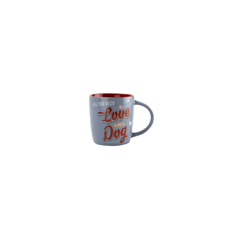 Nostalgic Art Kaffeebecher Love Dog blau-rot, Höhe: ca. 9 cm, Durchmesser:  ca. 8,5 cm