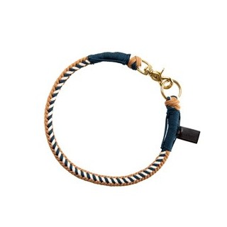 HUNTER Hunde-Halsband Tinnum blau/beige, Gr. XL, Breite: ca. 1,4 cm, Länge: ca. 70 cm