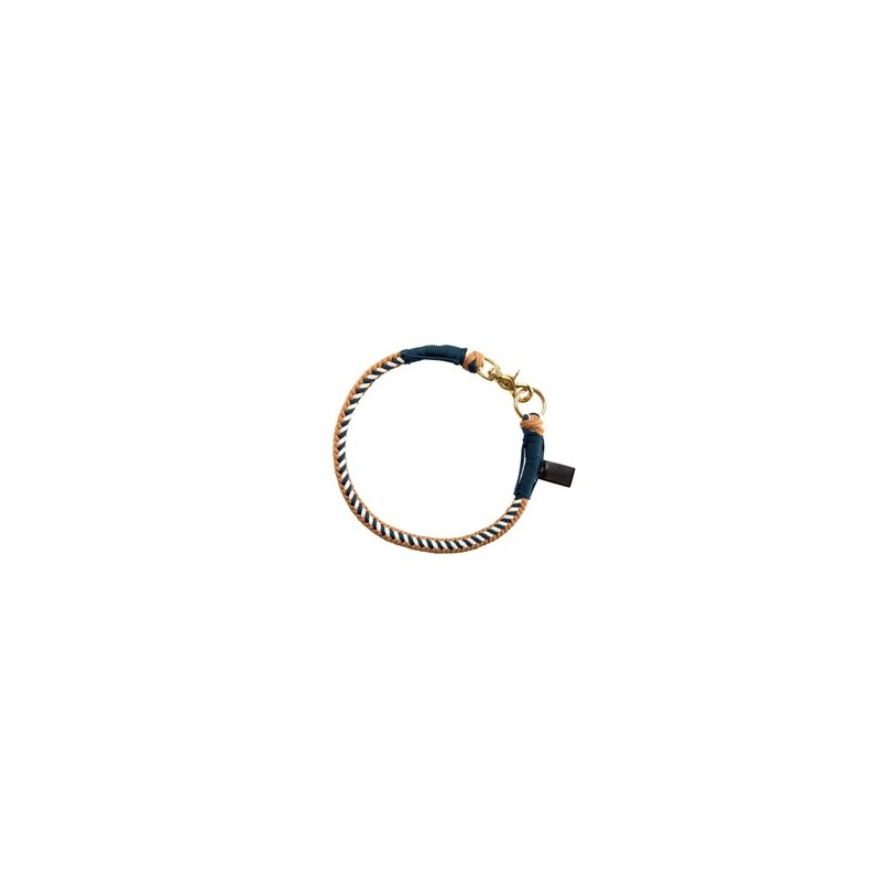 HUNTER Hunde-Halsband Tinnum blau/beige, Gr. XL, Breite: ca. 1,4 cm, Länge: ca. 70 cm