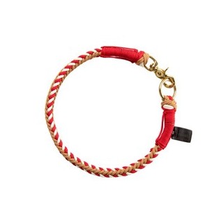 HUNTER Hunde-Halsband Tinnum rot/beige, Gr. L, Breite: ca. 1,4 cm, Länge: ca. 55 cm
