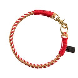 HUNTER Hunde-Halsband Tinnum rot/beige, Gr. L, Breite: ca. 1,4 cm, Länge: ca. 55 cm