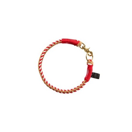 HUNTER Hunde-Halsband Tinnum rot/beige, Gr. L, Breite: ca. 1,4 cm, Länge: ca. 55 cm