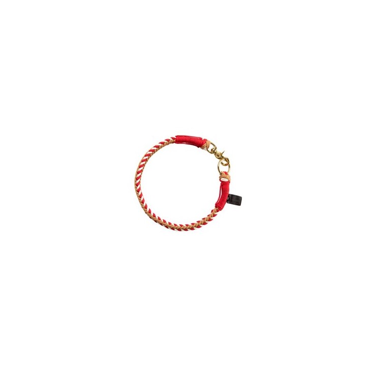 HUNTER Hunde-Halsband Tinnum rot/beige, Gr. L, Breite: ca. 1,4 cm, Länge: ca. 55 cm