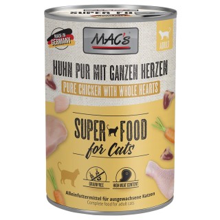 MAC´s Cat 6 x 400 g - Huhn PUR mit ganzen Geflügelherzen